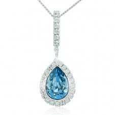 Štrasový náhrdelník Avril Aquamarine